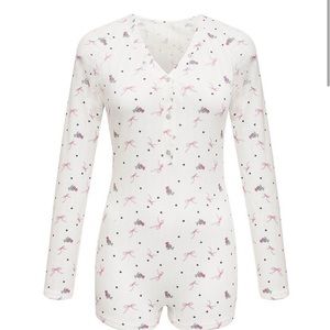 For Love & Lemons Pointelle Deep V Onesie
